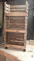 Полка тумба із дерев'яного рейкового ящика