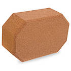 Блок для йоги Zelart гіпоалергенний з коркового дерева з хорошою амортизацією, фото 2