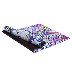 Килимок для йоги замшевий Record 183x61x0,3см компактний з фіксуючим ременем у комплекті