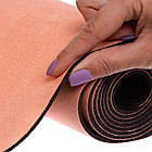 Килимок для йоги замшевий Record 183x61x0,3см двошаровий з фіксуючим ременем у комплекті, фото 2