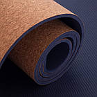 Килимок для йоги SP-Sport 183x61x0,6 см пробковий каучуковий, фото 4