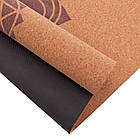 Килимок для йоги пробковий Record 183x61x0,4 см із східним принтом символів, фото 3