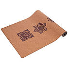 Килимок для йоги пробковий Record 183x61x0,4 см із східним принтом символів, фото 4