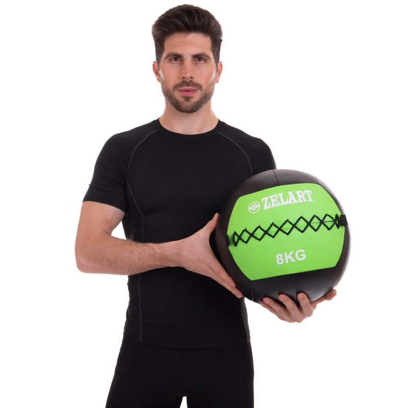 М'яч волбол Zelart Wall Ball 8 кг d 33 см для кросфіту та фітнесу