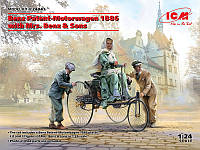 Пластикова модель 1/24 ICM 24041 Автомобіль Benz Patent-Motorwagen 1886 з фрау Бенц і синами