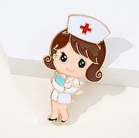Брошь на халат Медицинская брошка Медсестра (5см) Подарок врачу медику фармацевту на 8 марта