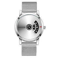 Чоловічий годинник Kingnuos на тонкому металевому ремінці Сріблястий