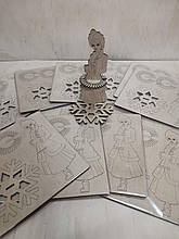 Корпоративні подарунки Серветниця з дерева "Снігуронька". Новорічний декор на святковий стіл