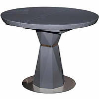 Стол обеденный Раунд раскладной 100/130x100 каленое стекло цвет темно серый Prestol
