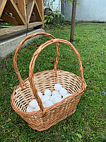 Кошик плетений місткий ⁇ кошик із лози з високими ручками, сплетений кошик