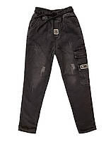 Теплі джинси для хлопчика р.98-122 см Сірі джинси на хутрі для хлопчика