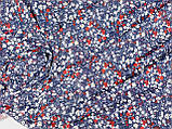 Віскоза стрейч принтована, дрібна квіточка на темно синьому фоні. (ширина 1,70м) №821, фото 4