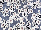 Віскоза стрейч принтована, квіти  на темно синьому фоні. (ширина 1,70м) №824, фото 3