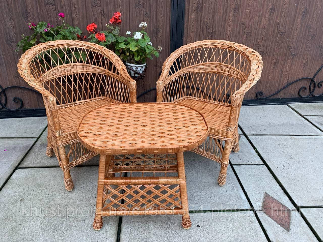 Крісла з лози з низькою спинкою 90 см., фото 1