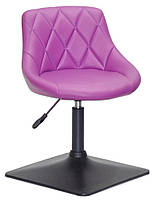 Стілець Foro 4BK Base пурпуровий 1010 шкірозамінників, на чорній квадратній опорі, з регулюванням висоти, фото 2