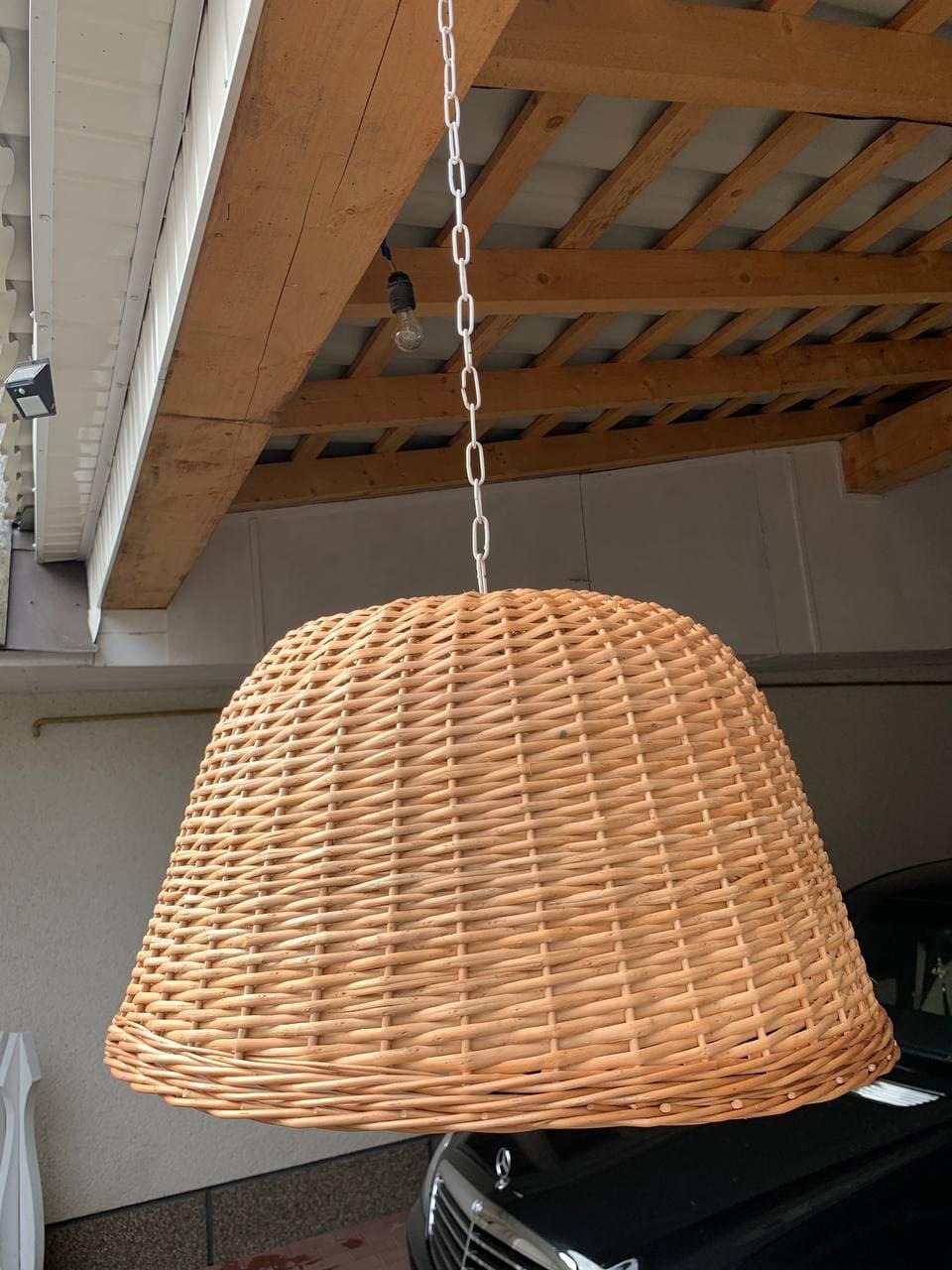 Люстра плетена підвісна з лози