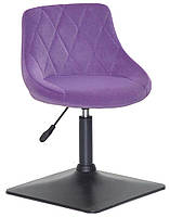 Стілець Foro 4BK Base пурпуровий 1013 велюр, на чорній квадратній опорі, з регулюванням висоти, фото 2