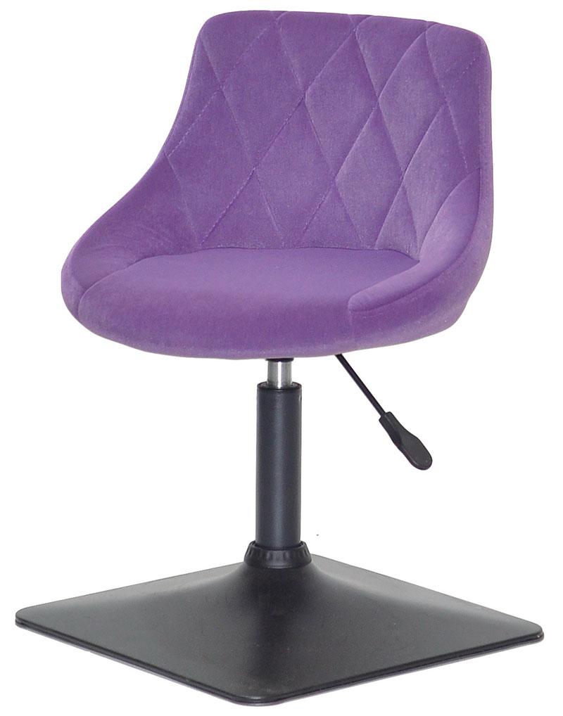 Стілець Foro 4BK Base пурпуровий 1013 велюр, на чорній квадратній опорі, з регулюванням висоти, фото 1