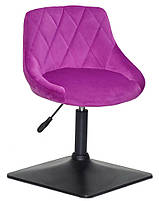 Стілець Foro 4BK Base бузковий 1022 велюр, на чорній квадратній опорі, з регулюванням висоти, фото 2