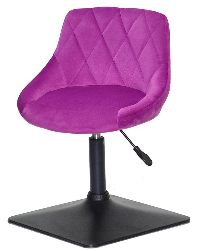 Стілець Foro 4BK Base бузковий 1022 велюр, на чорній квадратній опорі, з регулюванням висоти, фото 1