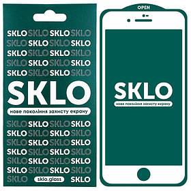 Захисне скло для Apple iPhone 7 plus / 8 plus (5.5") SKLO 5D (full glue) Білий