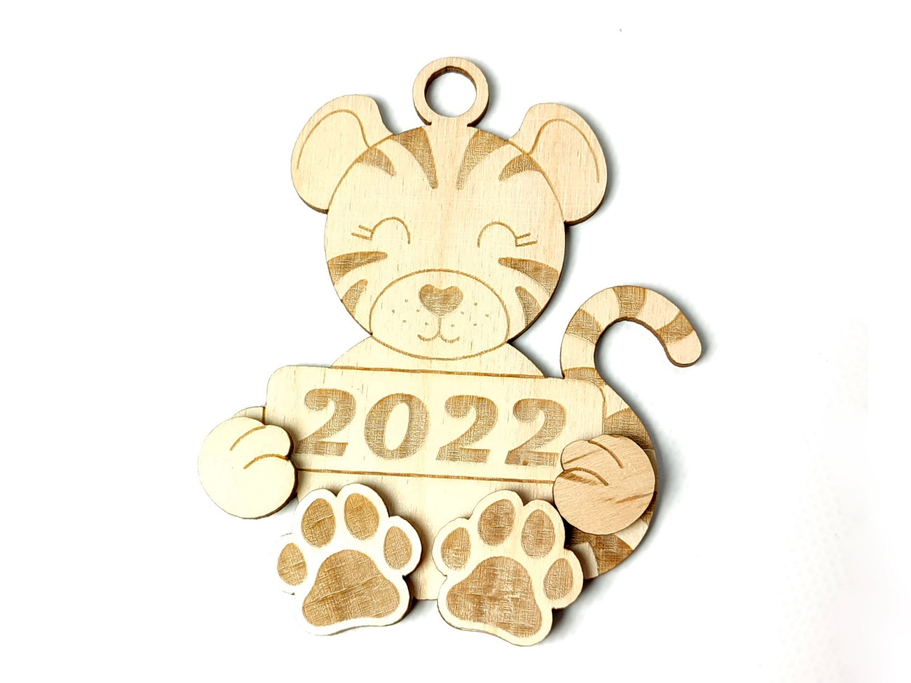 Деревянные Елочные Игрушки с Символом Года 2022 Тигром — Купить ...