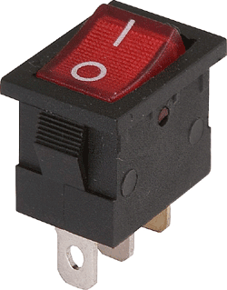 Перемикач із підсвіткою KCD-1, ON-OFF TCOM, 3pin, 6A, 220V, червоний, фото 1
