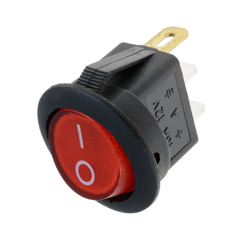 Перемикач mini круглий з підсвічуванням SMRS-101N-2 ON-OFF TCOM, 3pin, 3A, 220V, червоний, фото 1