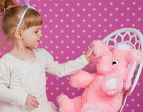Дитяча плюшева м'яка іграшка рожевий Слон Якісні м'які іграшки для дітей 80