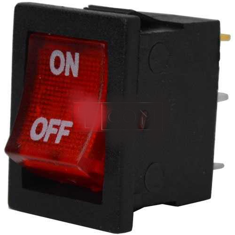 Перемикач з підсвіткою MIRS-101-2 ON-OFF TCOM, 3pin, 6A, 220 V, червоний, фото 1