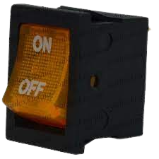 Перемикач з підсвіткою MIRS-101-2 ON-OFF TCOM, 3pin, 6A, 220 V, жовтий, фото 1