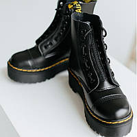 Ботинки женские Dr.Martens Jadon Black демисезонные кожаные черные мартинсы на молнии жадон