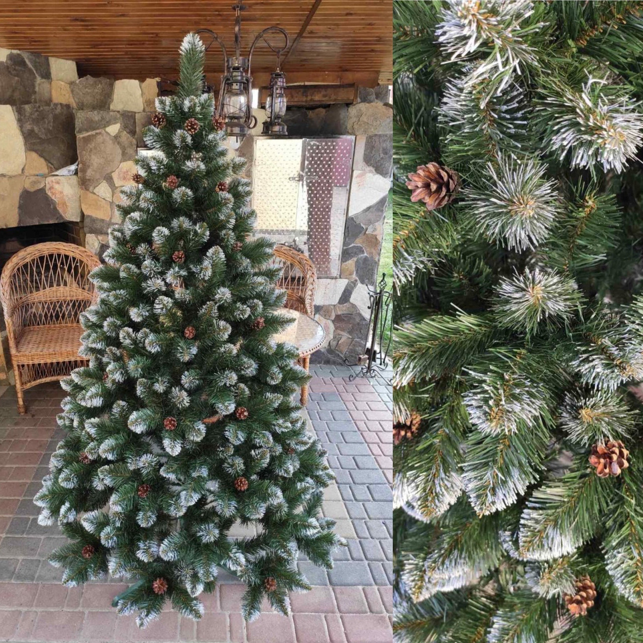 Ялинка "ЕЛІТНА із ШИШКАМИ" 2-м новорічна штучна" ялинка/ялинка/ялинка штучка з шишками, фото 1