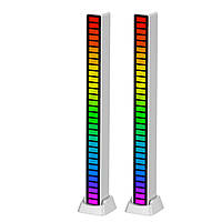 Музыкальный светильник RGB Белый USB лампа Звуковое управление Набор из 2 шт