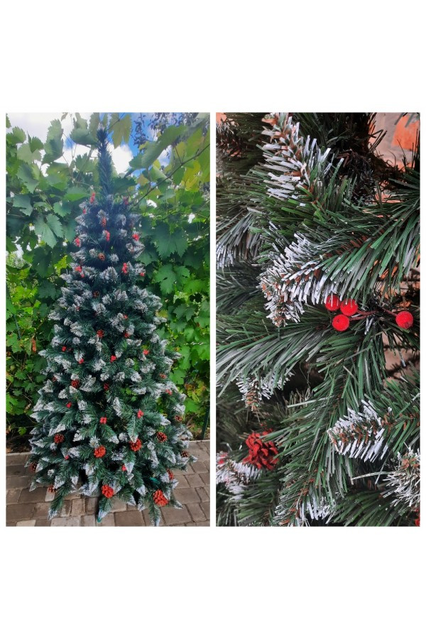 Ялинка "КАРМЕН" з шишками та калиною 1.80 м-- ялинка штучка з шашками/ялинка/ялинка пипна, фото 1