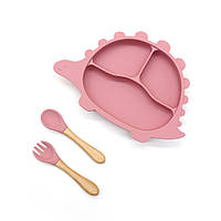 Детская посуда из пищевого силикона тарелка для кормления детей на присоске