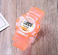 Часы детские электронные, силиконовые. Оранжевый цвет.
