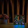 Світильник нічник ArtEco Light з дерева LED "Морський восьминіг" з пультом та регулюванням кольору, подвійний RGB, фото 2