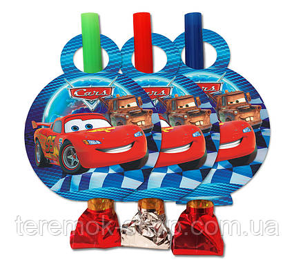 Язички гуски святкові для дитячого дня народження Тачка Маквін упаковка 6 шт.