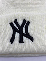 Шапка New York Yankees NY MLB Молочна з Чорним Лого, фото 4