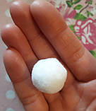 Текстильні кульки 2.5 см білі щільні (1уп=200штук), фото 3