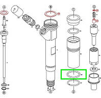 Кольцо уплотнительное форсунки BOSCH, F 00V C38 042 (NBR)