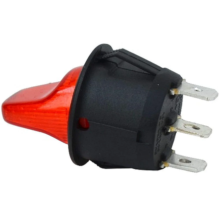 Перемикач-тумблер MRS-103-9H ON-OFF-ON TCOM, 3pin, 6A, 220 V, червоний, фото 3