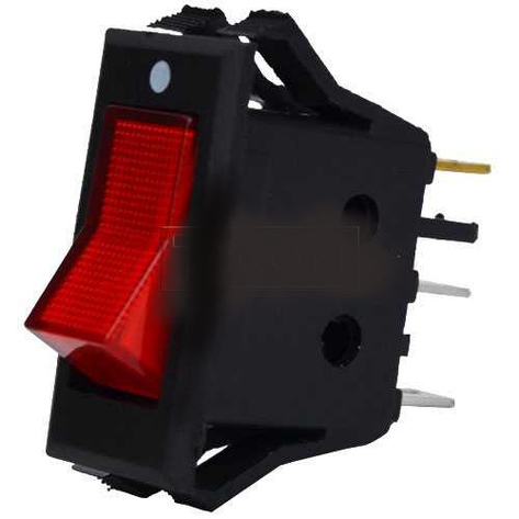 Перемикач із підсвіткою KCD-3, ON-OFF TCOM, 3pin, 15A, 220V, червоний, фото 1