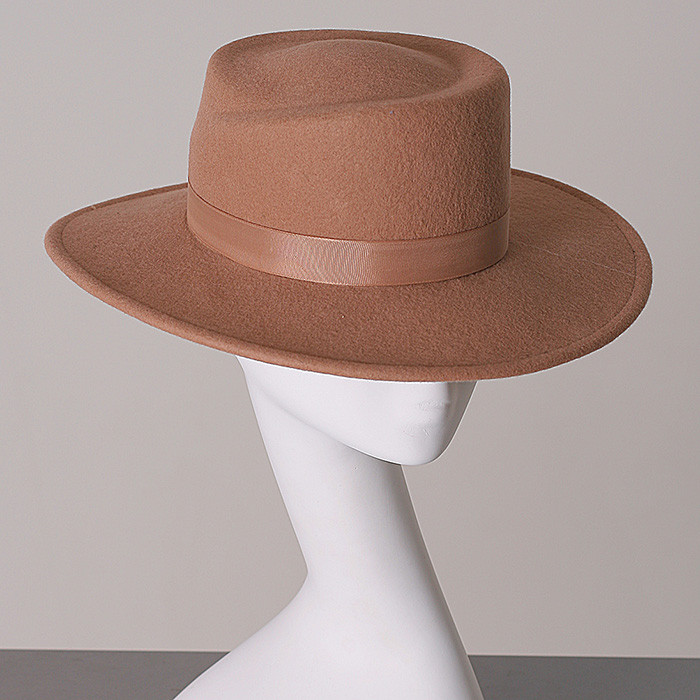 Жіночий фетровий капелюх чоловічого стилю поля 7 см колір під замовлення - фото 2 - id-p1506628508