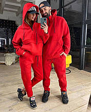 Стильный костюм мужской и женской красный