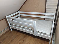 Ліжко дитяче Рокко з масиву бука. Одноярусне. Колір білий. Найпривабливіша ціна. Розмір 80*190см.