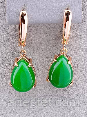 Сережки Хризопраз, фото 1