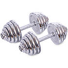 Гантелі розбірні стальні хромовані SP-Sport TA-80002-25 25 кг (2шт по 12,5кг), фото 6