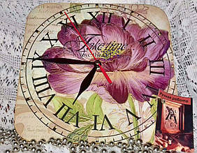 Годинник на стіну / Настінний годинник інтер'єрний декоративний кварцовий Півонія